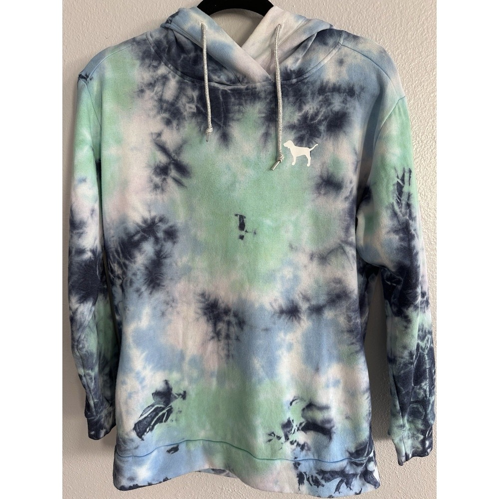 Victoria's Secret PINK Pullover Women's XS Tie Dye Hoodie Logo Pockets